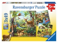 Bild von Puzzle - Wald-/Zoo-/Haustiere   3x 49 Teile