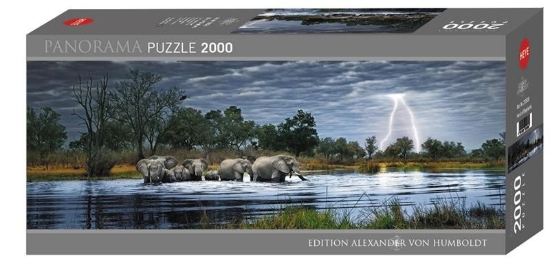 Bild von Herd of Elephants Panorama 2000 Teile