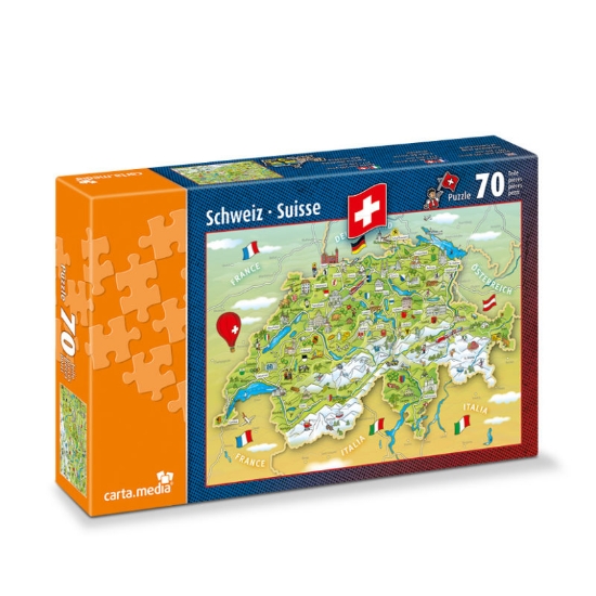Bild von Illustrierte Schweizer Karte 70Teile