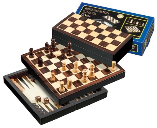Bild von Reise-Schach-Backgammon-Dame-Set - magnetisch