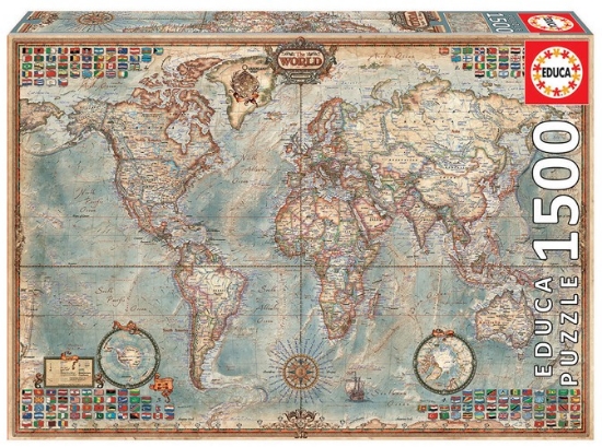 Bild von Antike Weltkarte 1500 Teile Puzzle
