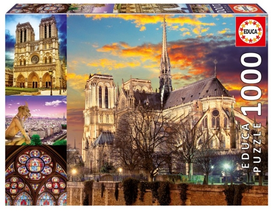 Bild von Puzzle - Notre Dame Collage 1000 Teile