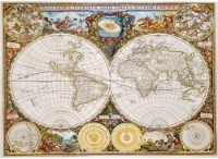 Bild von Holzpuzzle: Alte Weltkarte - 1000 Teile