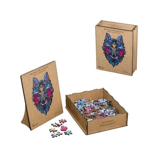 Bild von Artefakt Holzpuzzle Wolf in Holzbox 206 Teile