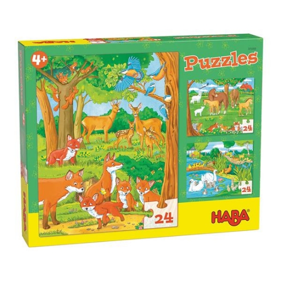Bild von Puzzles Tierfamilien 3x24 Teile