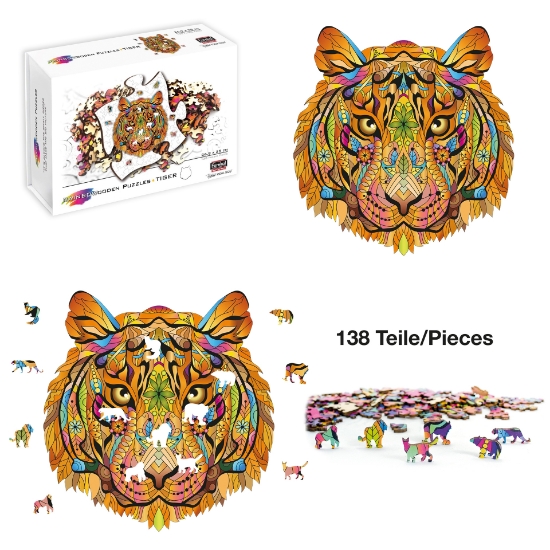 Bild von Rainbow Wooden Puzzle Tiger 138tlg