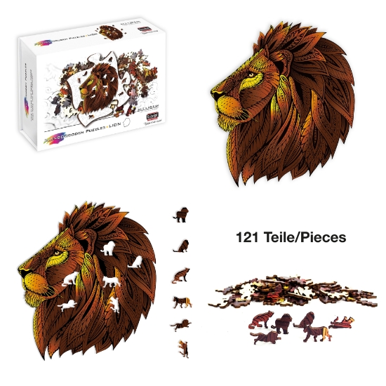 Bild von Rainbow Wooden Puzzle Lion (Löwe) 121tlg