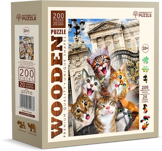 Bild von Puzzle Holz M Kittens in London 200 Teile