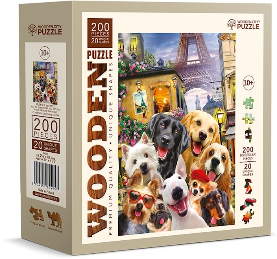 Bild von Puzzle Holz M Puppies in Paris 200 Teile