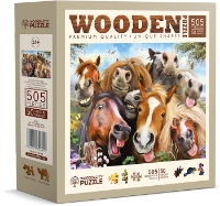 Bild von Puzzle Holz L Horsing around 505 Teile