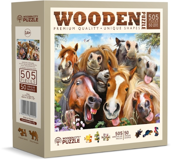 Bild von Puzzle Holz L Horsing around 505 Teile