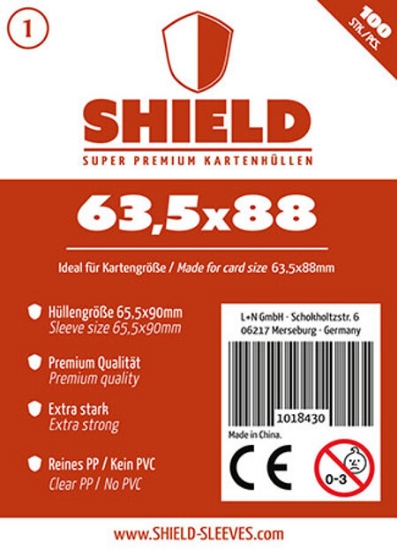 Bild von Shield 1 - 100 Super Premium Kartenhüllen für Kartengröße 63,5 x 88 mm