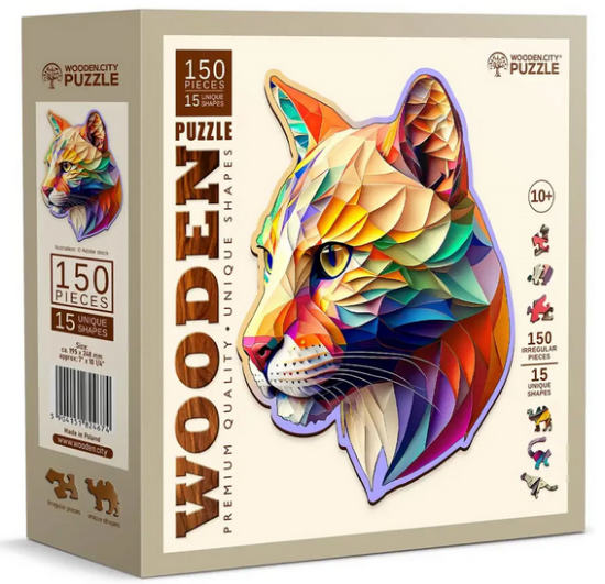 Bild von Puzzle Holz M Gaudy Cougar 150 Teile